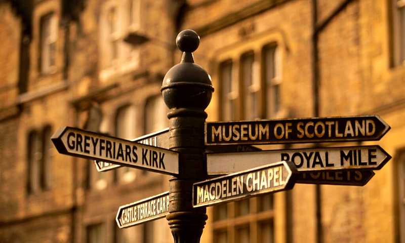 Medium Street Sign, Edinburgh, Scotland 121859503