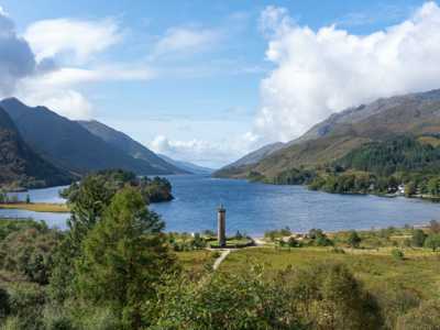 Mountain and lake view of Loch Shiel at Glenfinnan