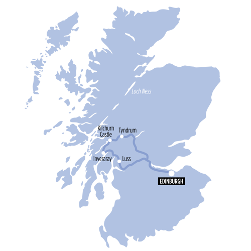 Castles, West Highlands & Loch Lomond route map
