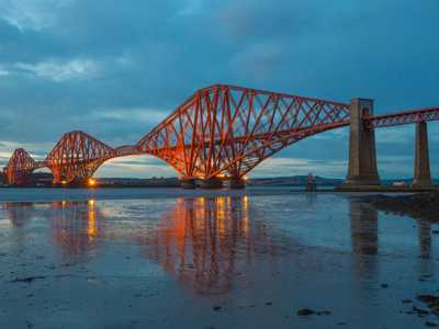 Iconic Forth Bridge crossing the River Fourth