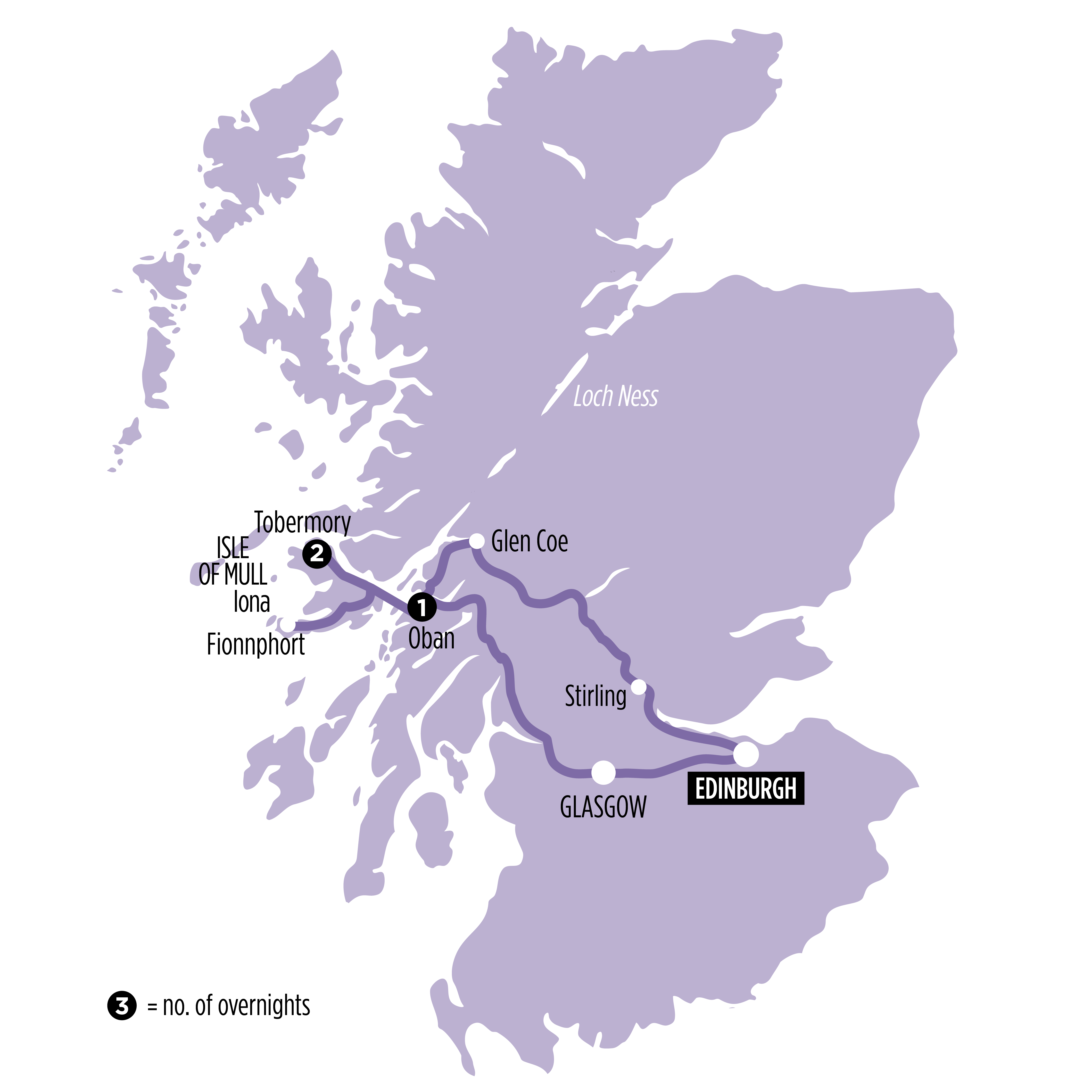 Mull, Iona & Staffa Puffin Experience map of route