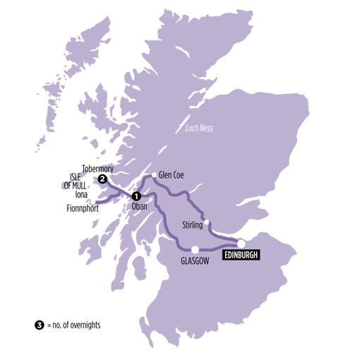 Mull, Iona & Staffa Puffin Experience route map
