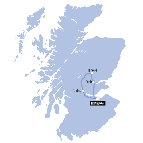 Scottish Glens, Highlands & Whisky route map