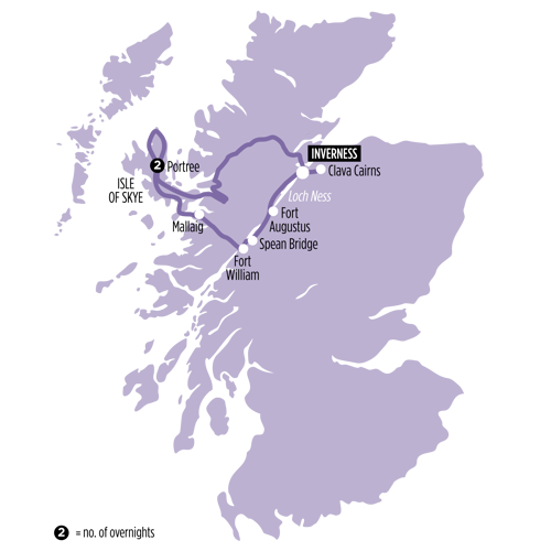 Isle of Skye, Loch Ness & The West Highlands route map
