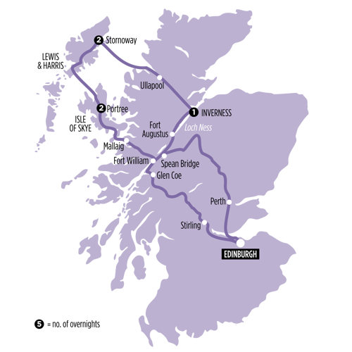 Isle of Skye & Outer Hebrides route map