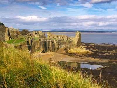 Ruins of St Andrews Castle by the coast of Fife