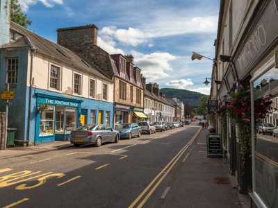 Traditional house rows of Highland village Dunkeld