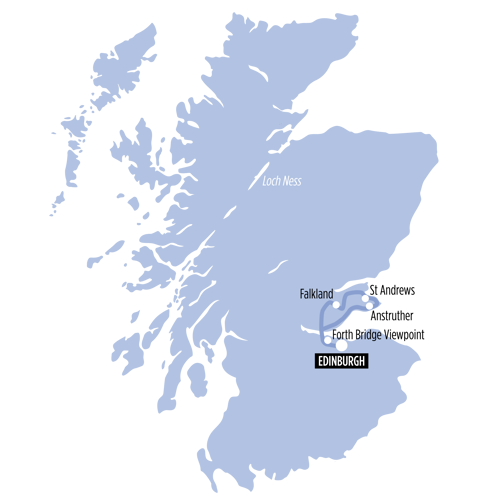 St Andrews & The Fife Coast   route map